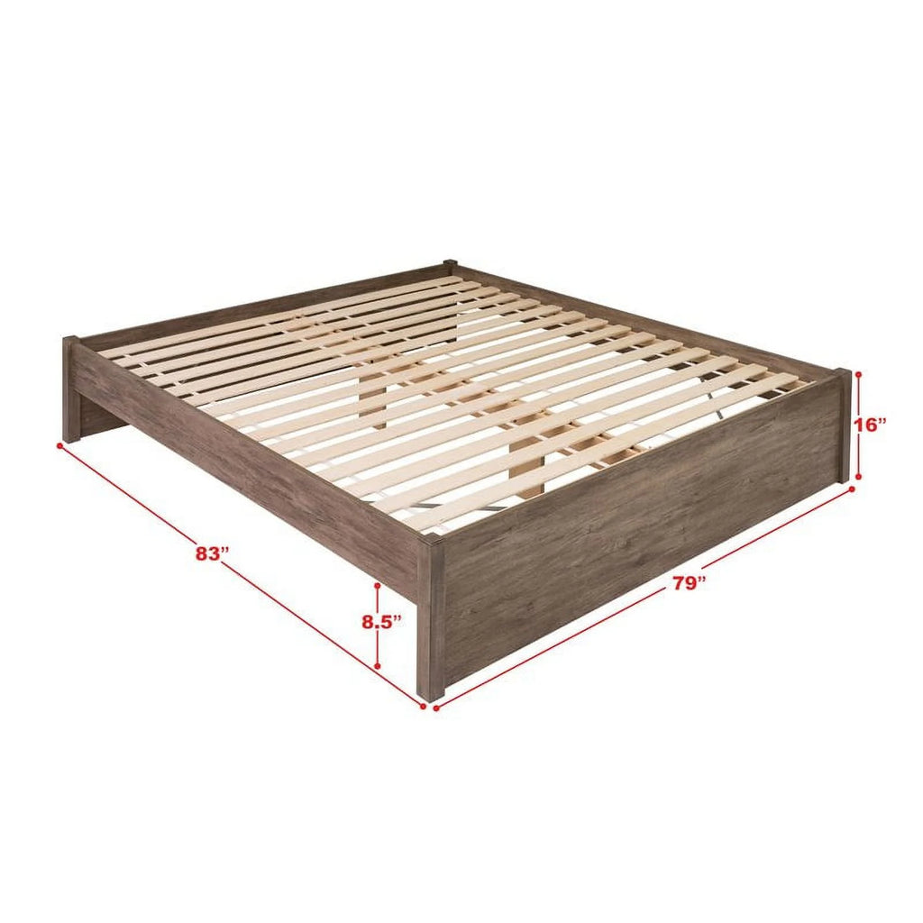 King 4-Post Platform Bed in Drifted Gray G817526