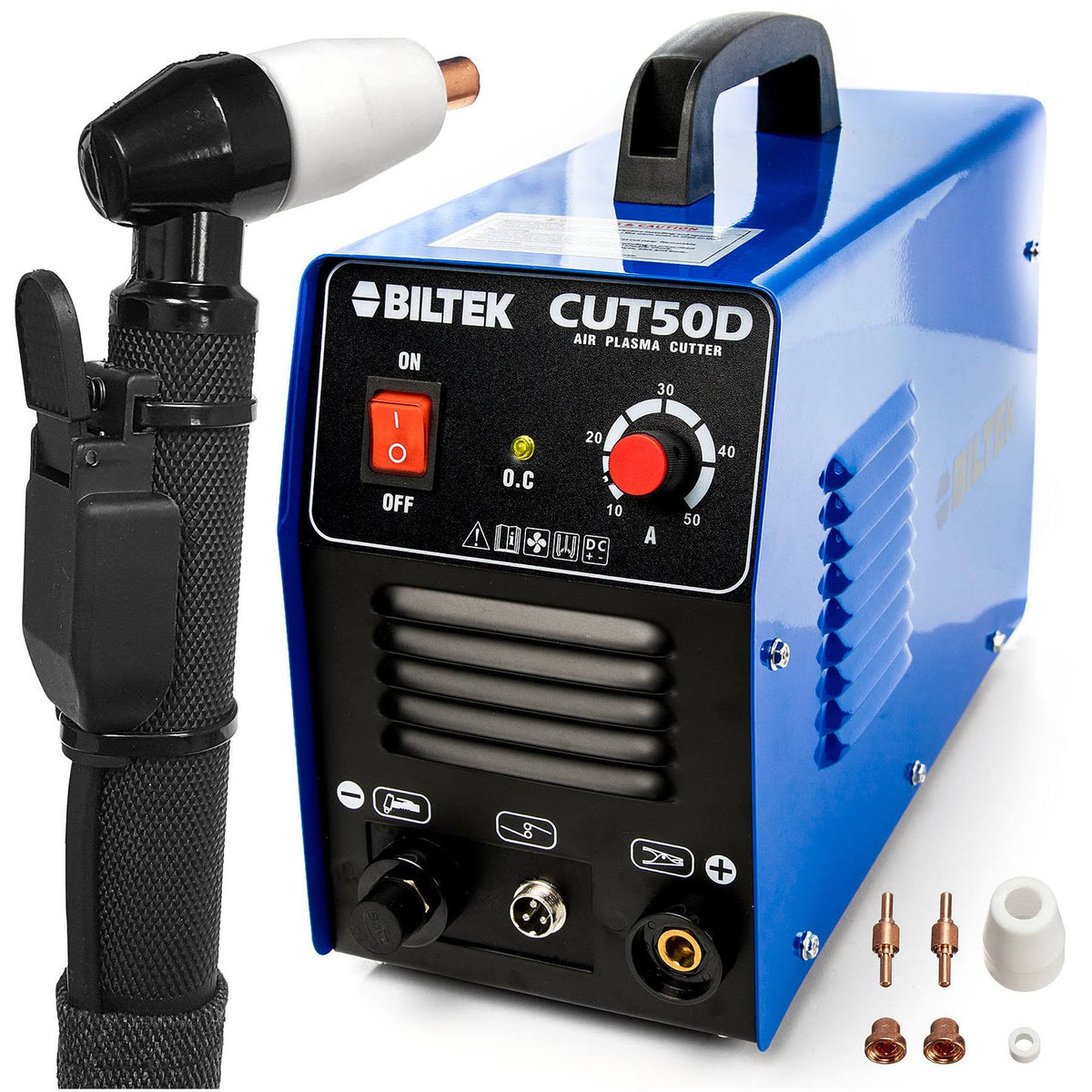 50Amp Air Plasma Cutter, 1/2x22 inch Cut 110V/220V Input Dual Voltage Q502235