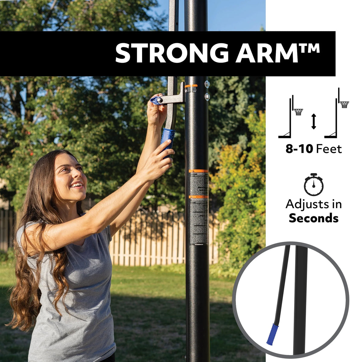 Adjustable Portable Basketball Hoop 48 inch Polycarbonate V21452
