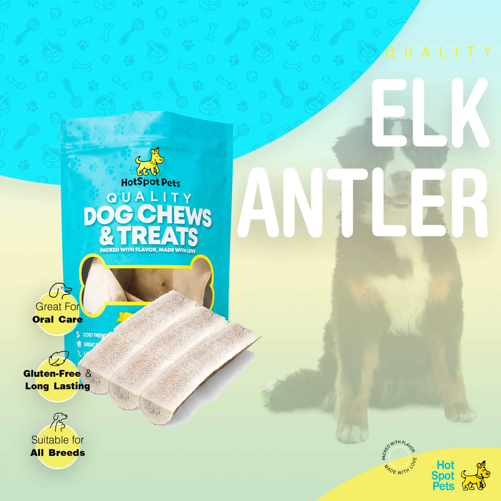 Small Split Elk Antler Dog Chews 3 Pack G5260