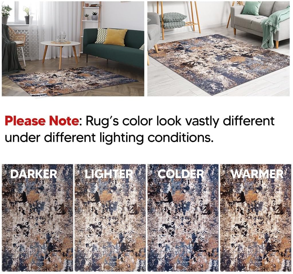 6x9 Non-Shedding Abstract Area Rug X3615