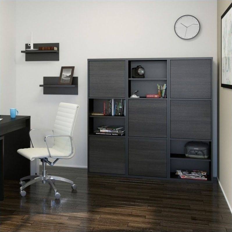Black and Ebony 2-Door Bookcase A29865