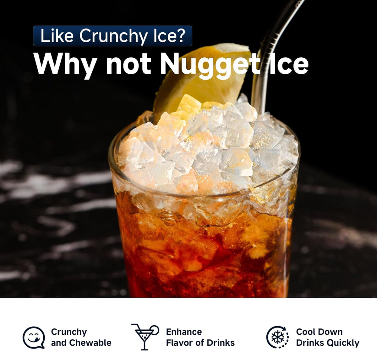 Nugget Ice Maker Machine with 34lbs/24H Self-Cleaning Stainless Steels A3516