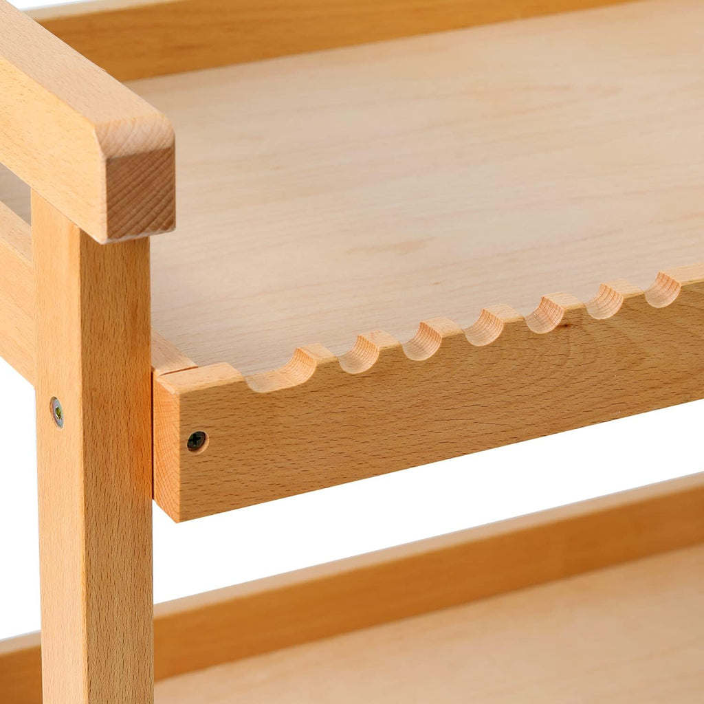 3-Tier Rolling Beechwood Art Cart Storage Organizer K610918