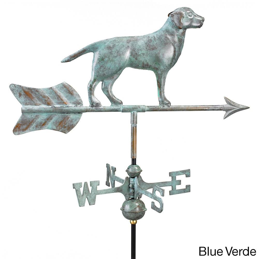 Polished Copper Labrador Retriever Weathervane Roof Mount S74024