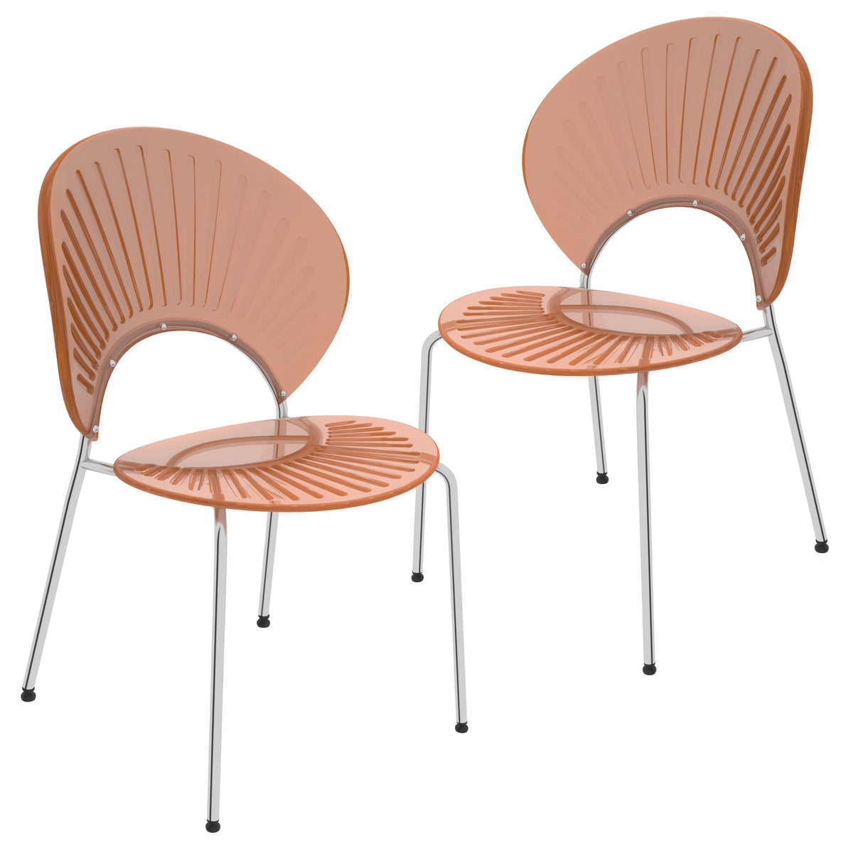 Amber Plastic Dining Side Chair Set of 2 C915406