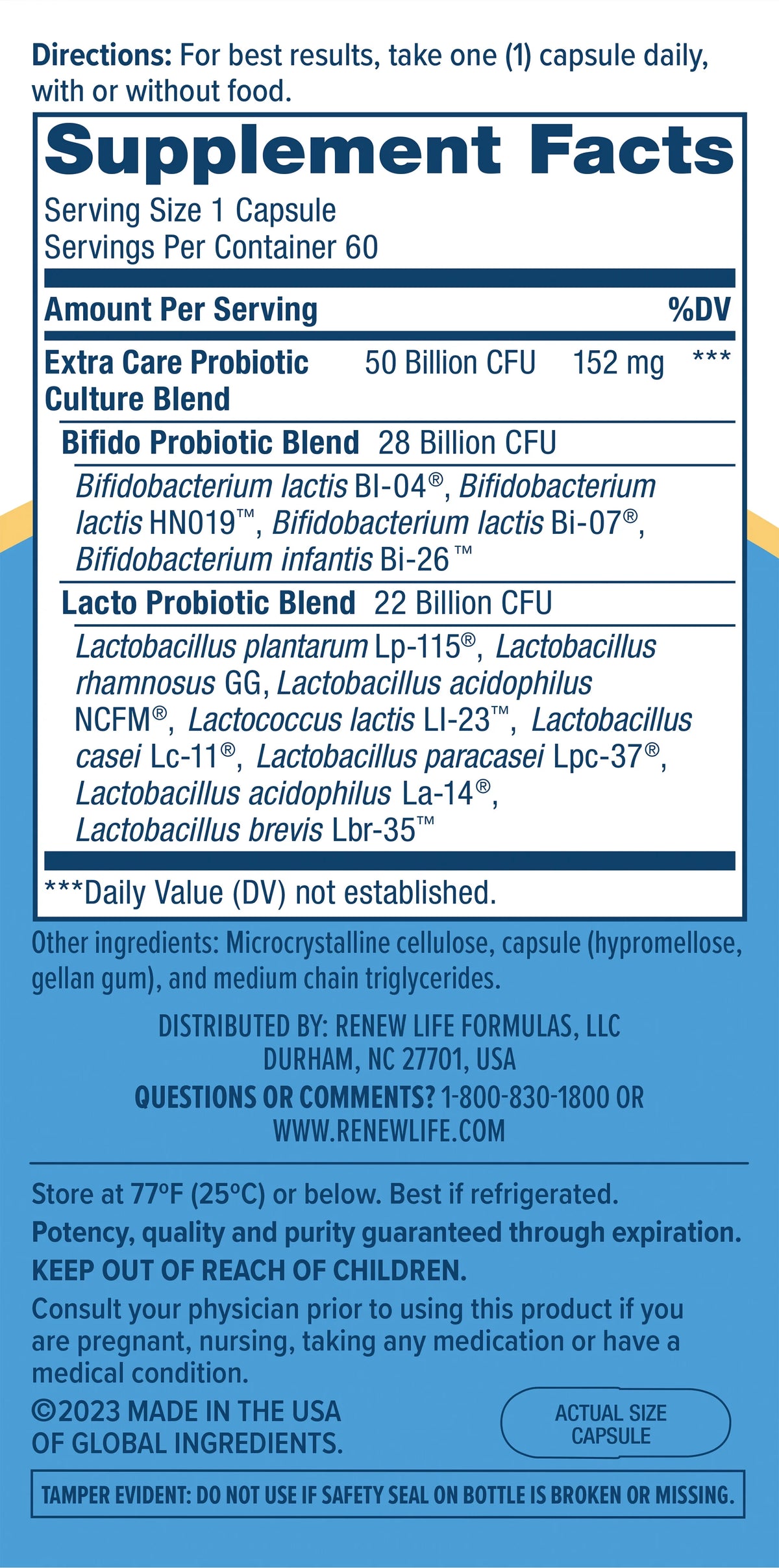 60 Vegetarian Probiotic Capsules 50 Billion CFU S199
