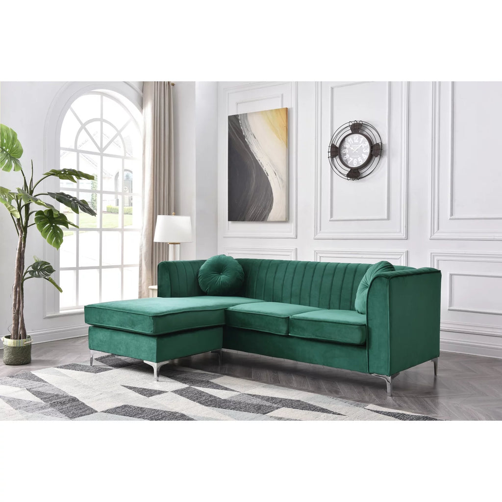 Green Sofa Chaise G7611