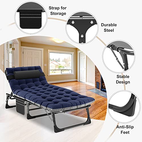 5 Positions Folding Sleeping Cot with Pillow U7495