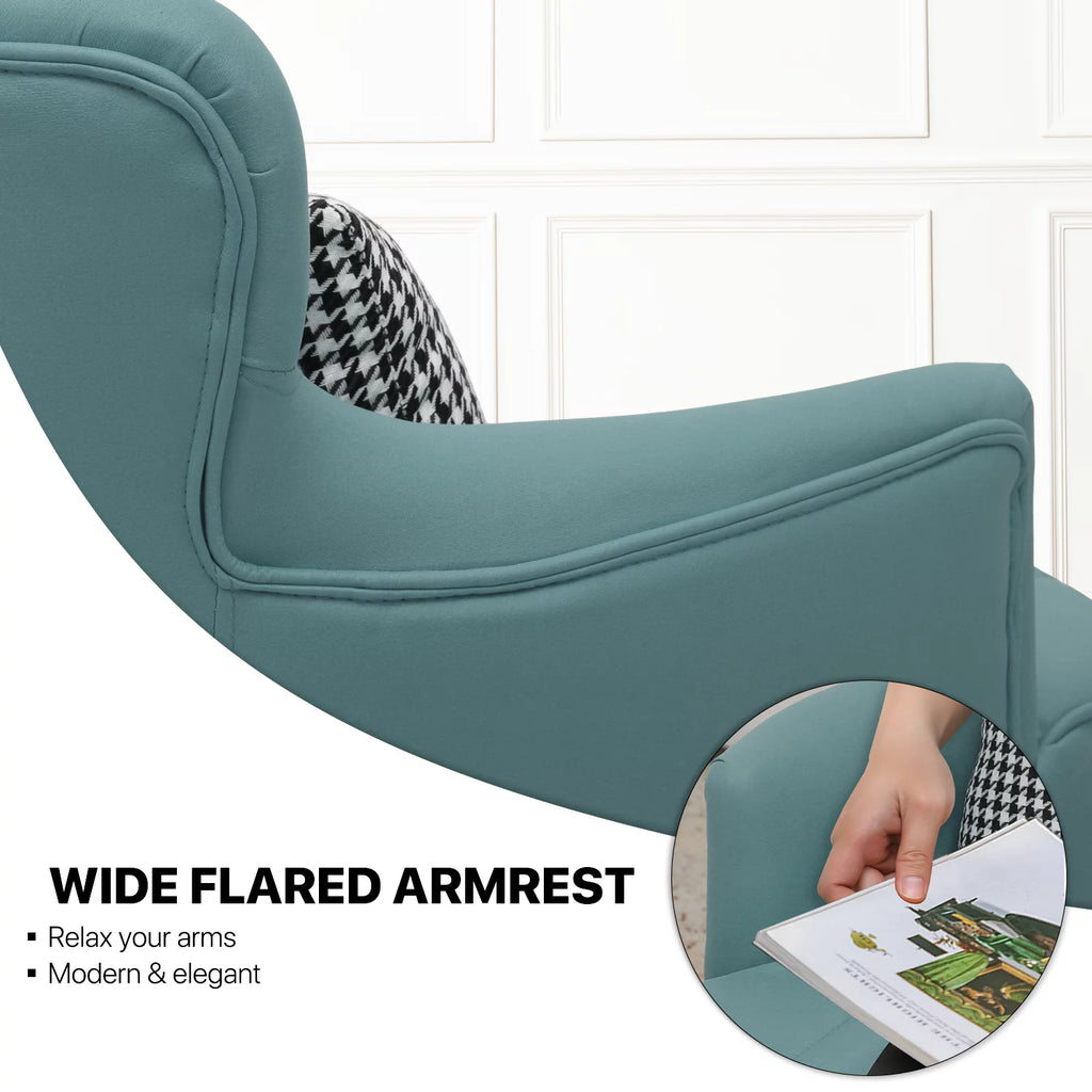 Cadet Blue Upholstered Accent Chair with Pillow I33205