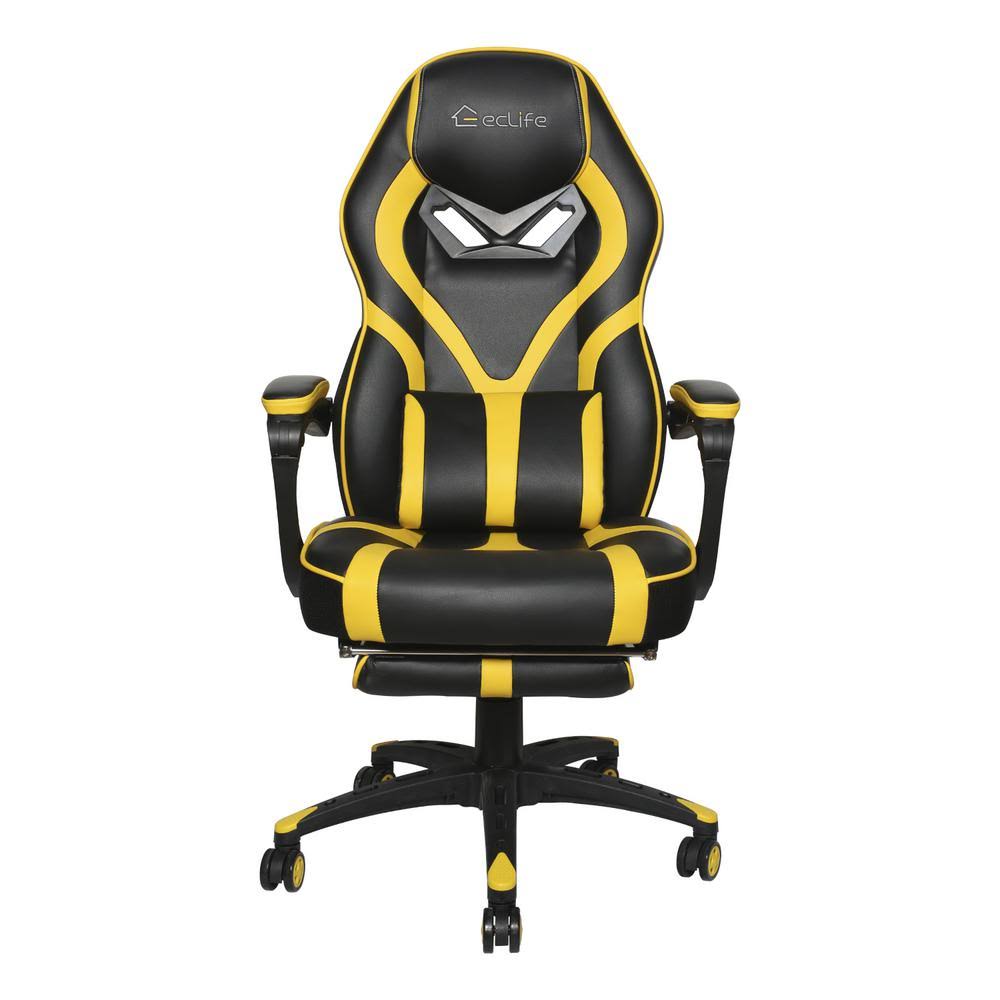 Yellow Ergonomic Gaming Chair with Adjustable Height and Lumbar Support U5842