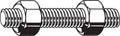 1-1/8 inch-8 x 8-1/2 inch Plain Carbon Steel Fully Threaded Studs, 15 Pk. M9369