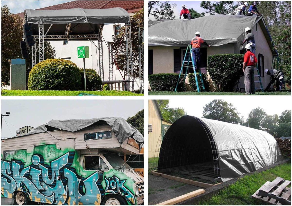 12x16ft Heavy Duty Reinforced Poly Tarp Waterproof Tarpaulin C904