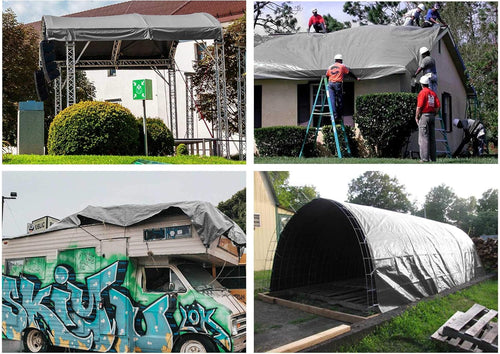 12x16ft Heavy Duty Reinforced Poly Tarp Waterproof Tarpaulin C904