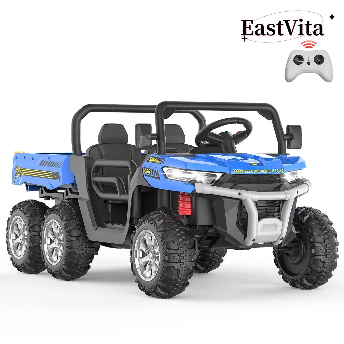 24V 6 Wheels Electric Ride on Tractor Dump Truck Q310