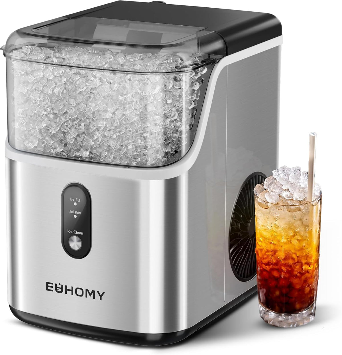 Nugget Ice Maker Machine with 34lbs/24H Self-Cleaning Stainless Steels A3516
