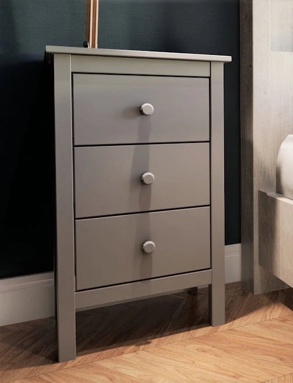 White 3 Drawer Extra Tall Nightstand F67556