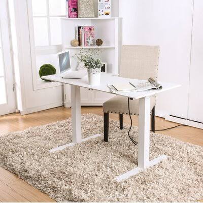 White Height Adjustable Standing Desk R2911