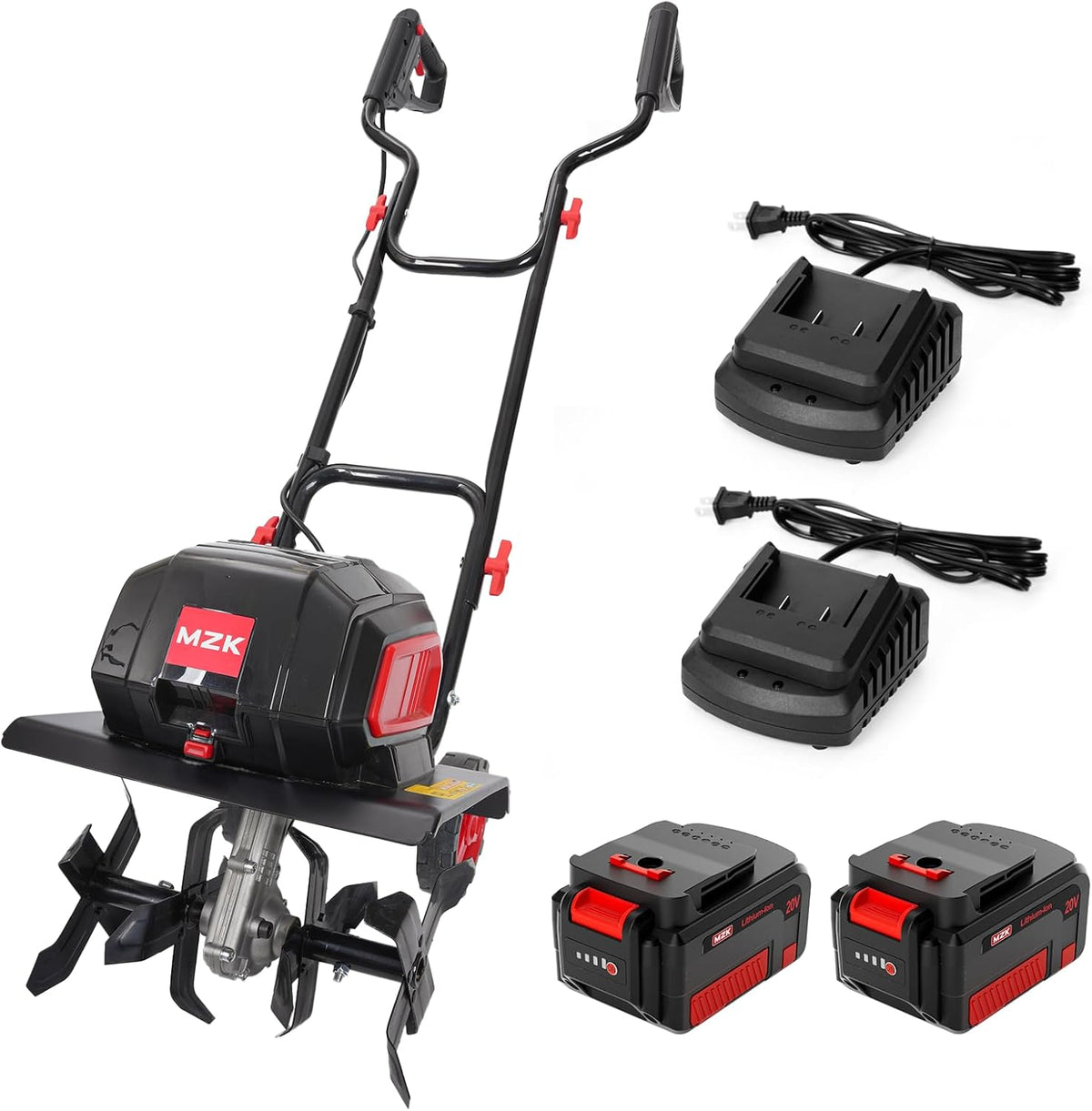 40V 12-inch Cordless Garden Tiller with 2 * 4.0Ah Battery and Fast Charger B7815