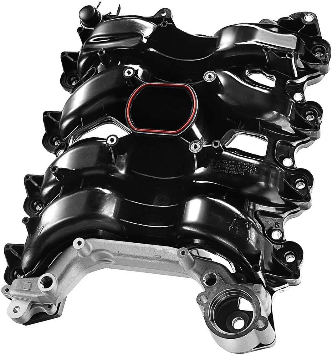 Upper Intake Manifold with Thermostat Compatible with Ford Crown Victoria Mustang Explorer Lincoln Town Car Mercury Grand Marquis Mountaineer 2001-2011 (V8 4.6L Only) A518