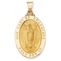 14k Yellow Gold Oval Religious Medal Pendant R109