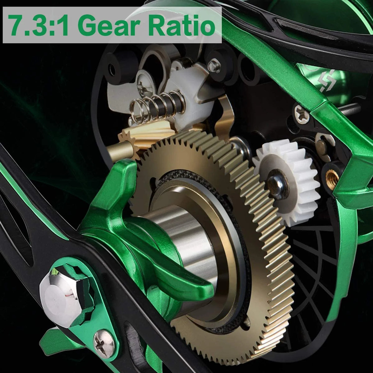 Low Profile Baitcasting Fishing Reel 7.3:1 Gear Ratio Nylon Frame D4097