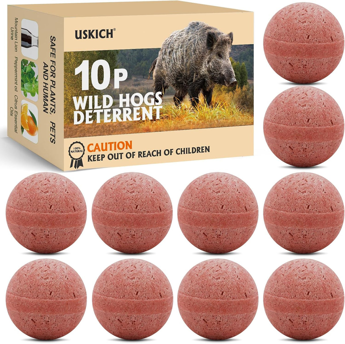 10 Pack All Natural Wild Pig Repellent Y727