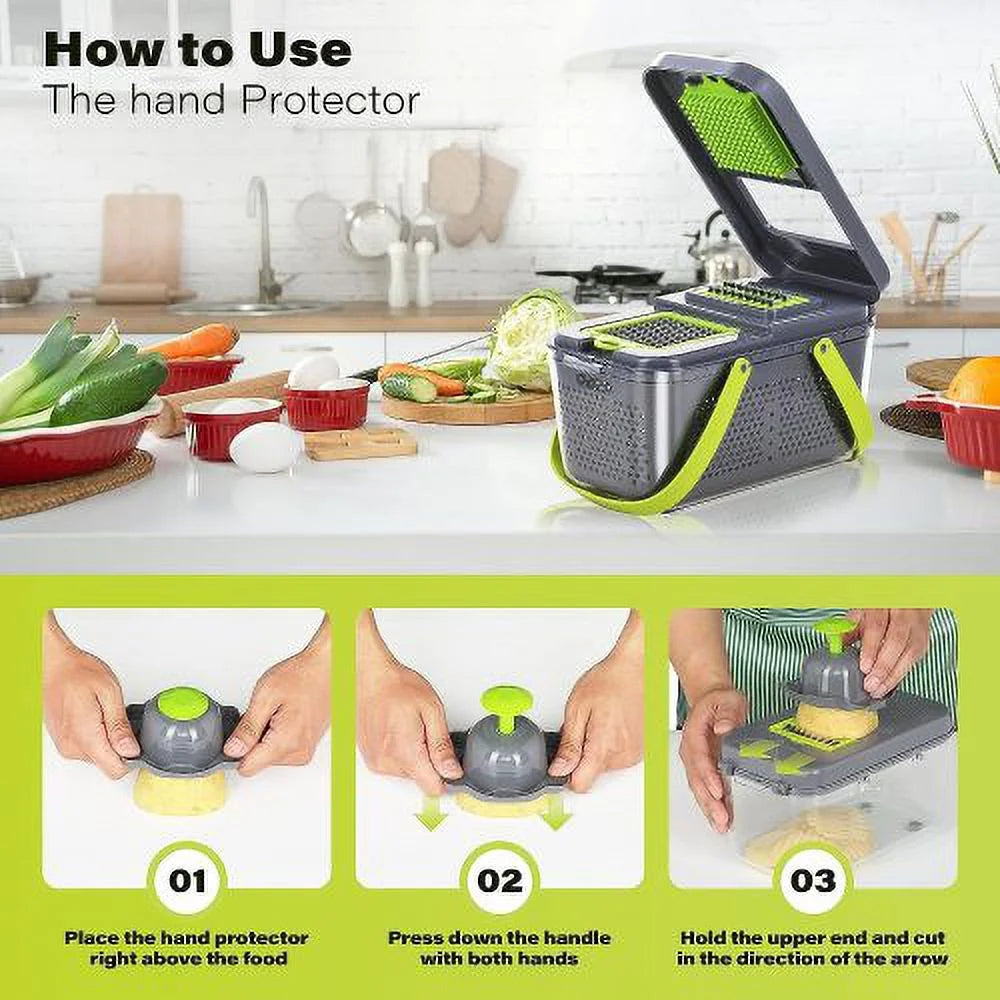 22-in-1 Vegetable Chopper with Container and 13 Blades R9995