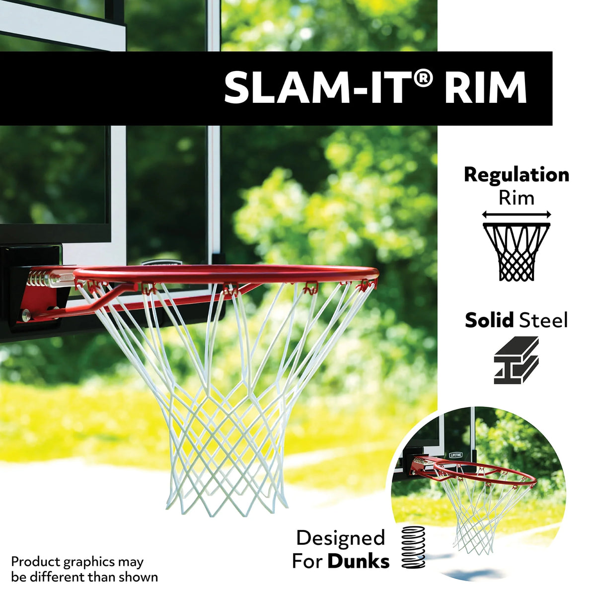 Adjustable Portable Basketball Hoop 48 inch Polycarbonate V21452