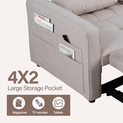 Grey 3-in-1 Convertible Sleeper Sofa Bed M66999