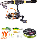 Carbon Fiber Telescopic Fishing Rod with Spinning Reel, Pack of 2 W5933
