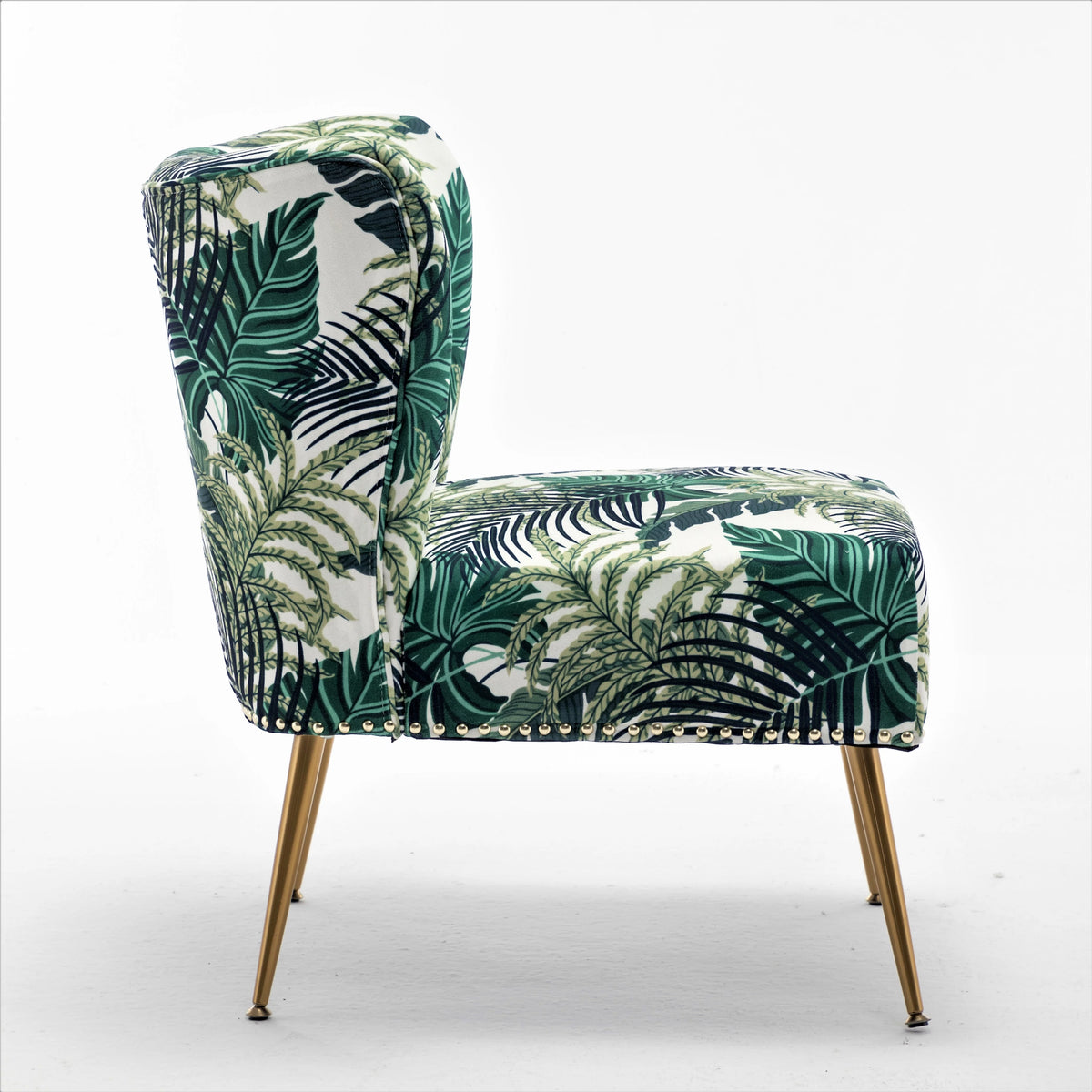 Green Microfiber Upholstered Slipper Chair W465