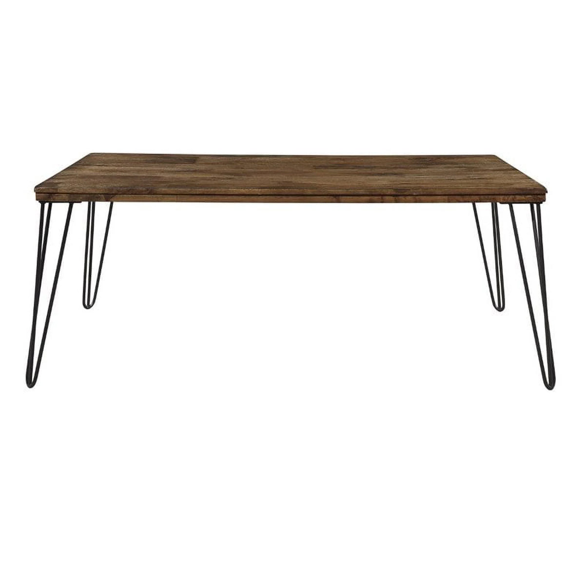 Wood Coffee Table in Rustic Oak and Black Q6496