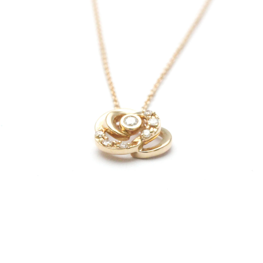Pink Gold Diamond Pendant Necklace H388562