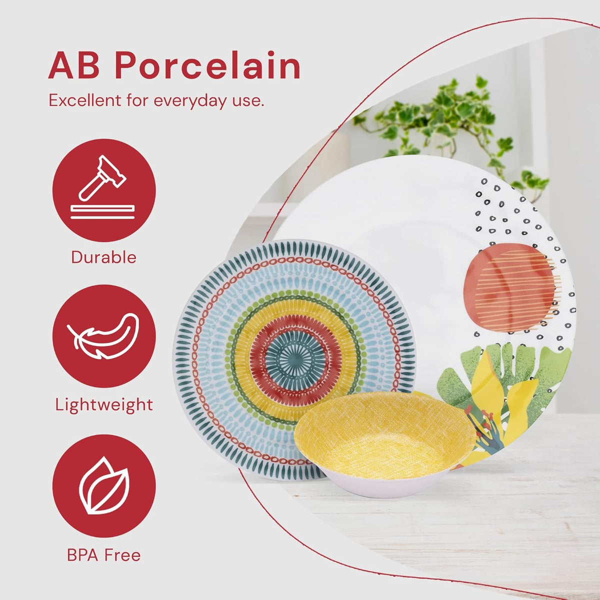 12-Piece Melamine Plates and Bowls Set C83936