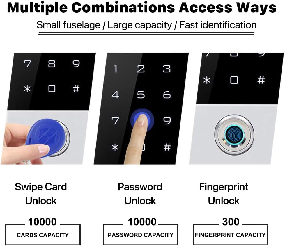 Zinc Alloy Metal Fingerprint Keypad Gate Opener Controller E99756