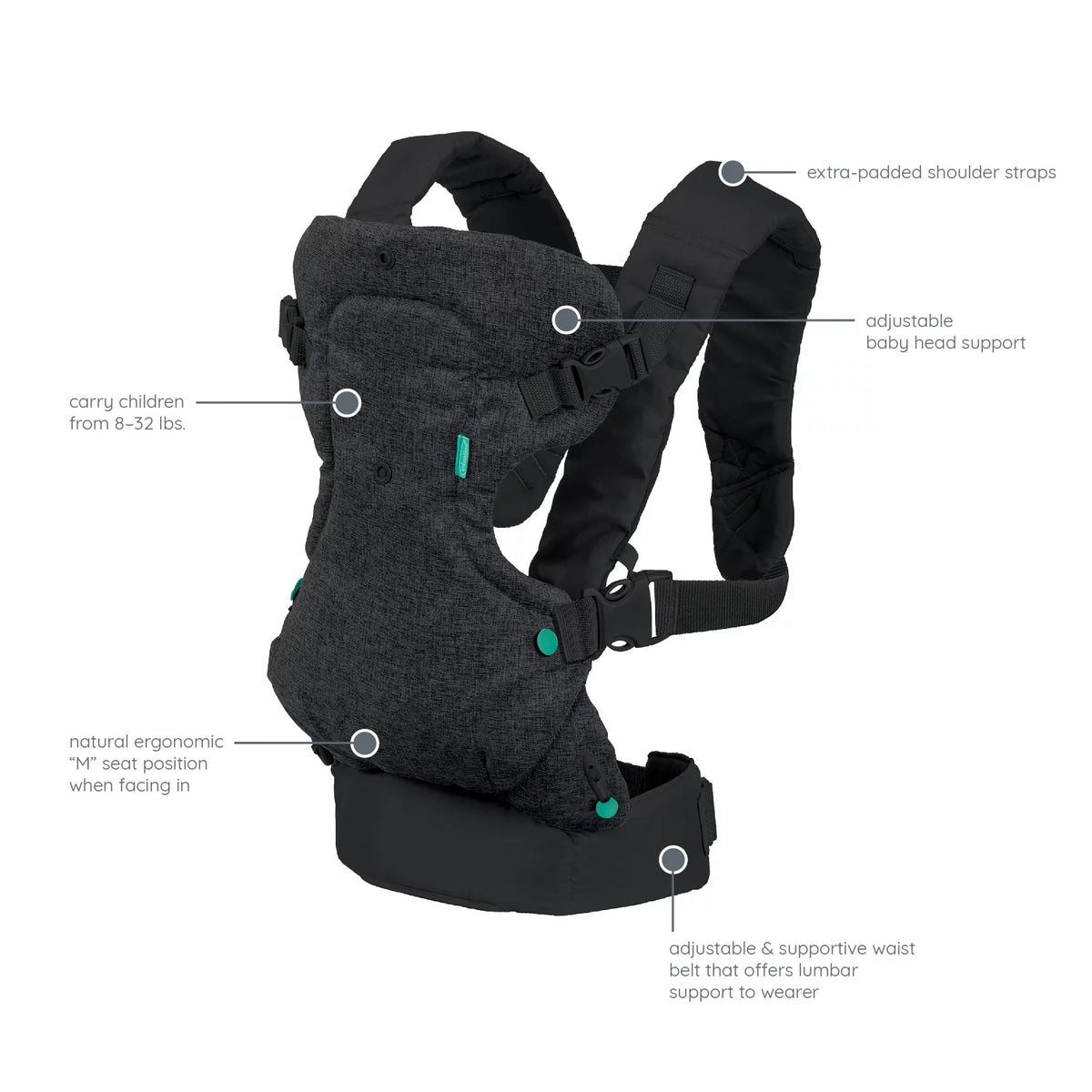 Convertible Baby Carrier 4-Position 8-32lbs Sandy Tan D68790