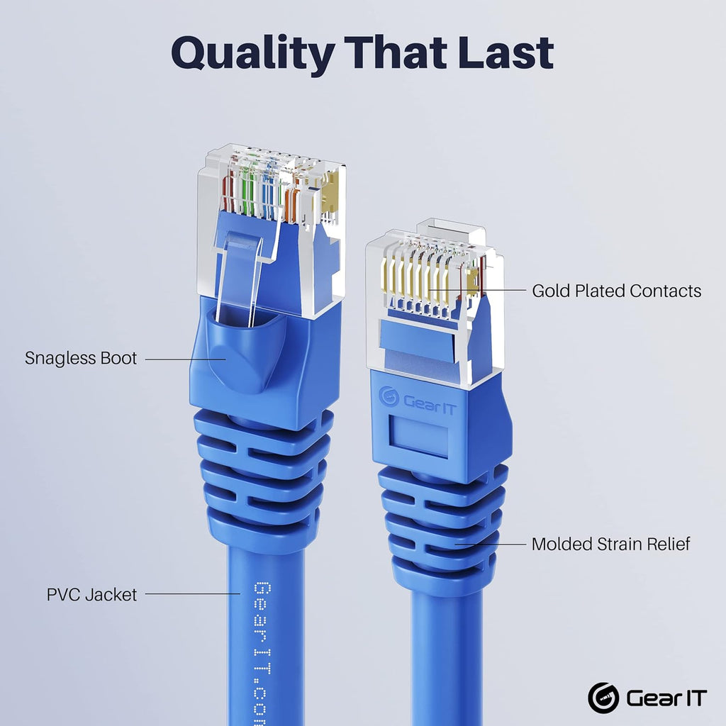 50-Pack Cat5e Ethernet Patch Cable 3 Feet Blue C419