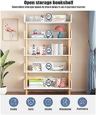 Wood 5 Tier Bookshelf W26327
