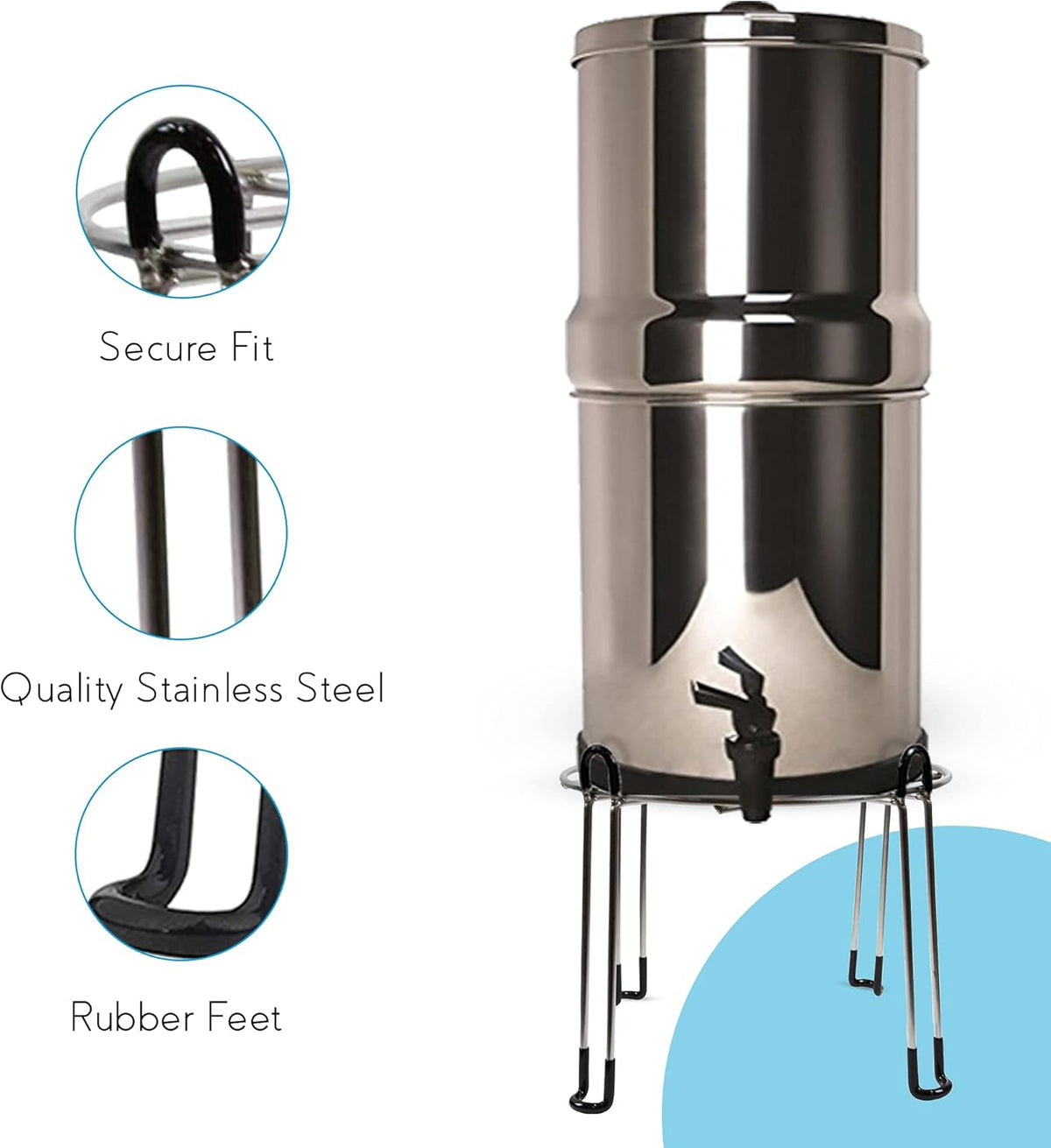 Stainless Steel Stand with Rubberized Feet, 11” Top Diameter, 7.5” Tall, Pack of 2 W681