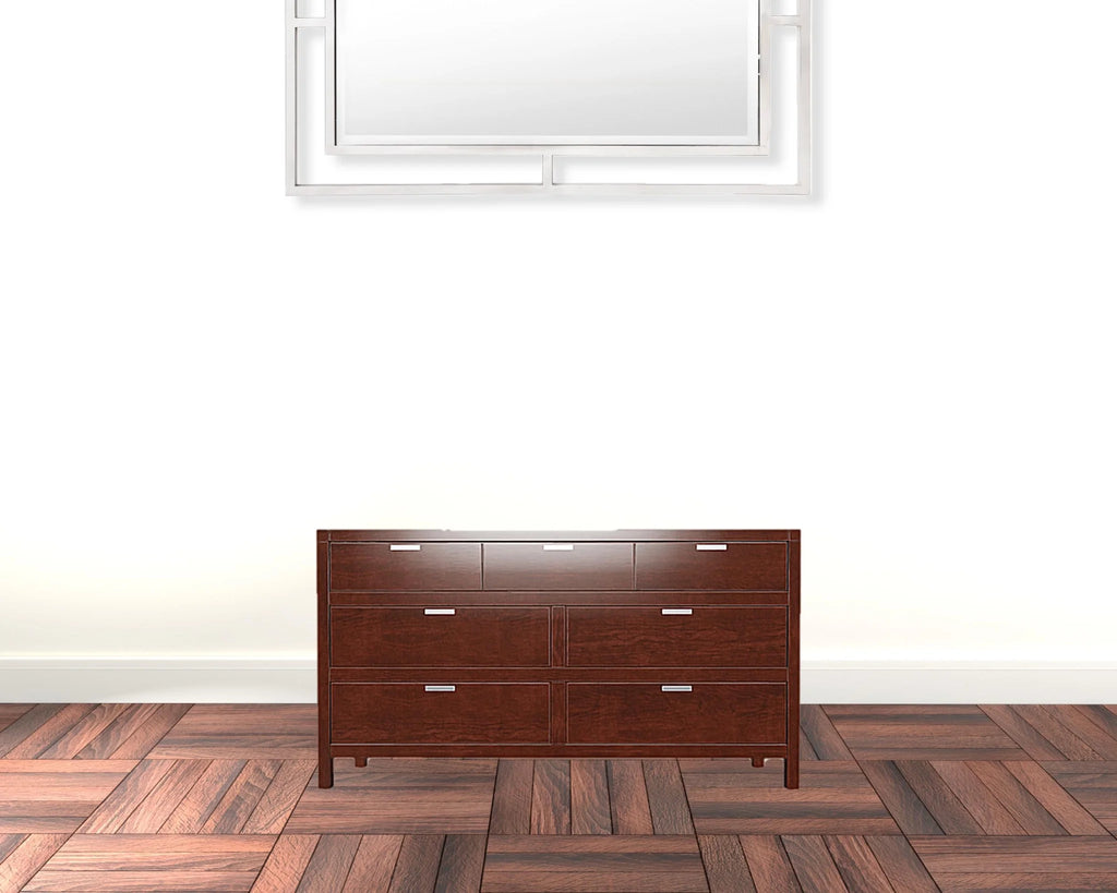 Brown 7 Drawer Solid Wood Double Dresser L7717