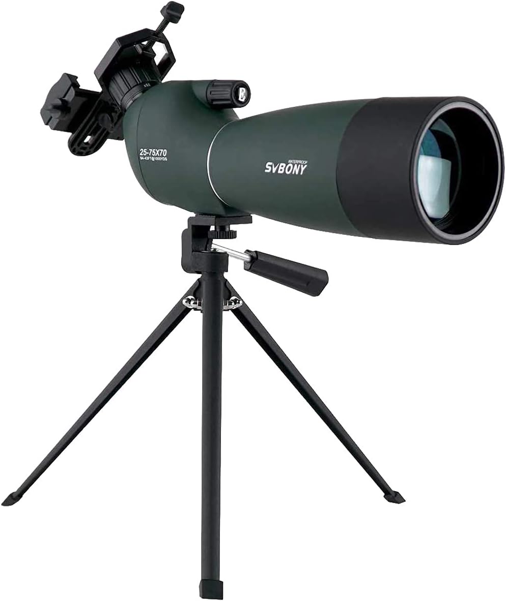 25-75x70 Angled Waterproof Spotting Scope with Tripod, Phone Adapter G708839