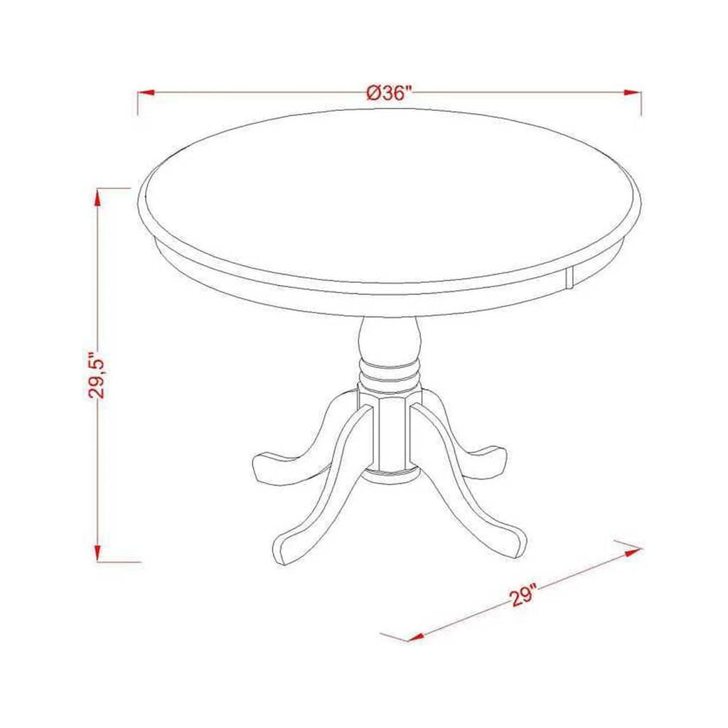 36" Round Dining Table Mahogany Top & Black Pedestal R742600