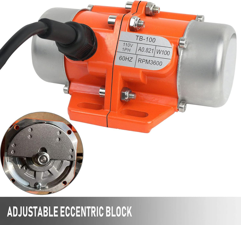 100W Single Phase Electric Vibrating Motor Aluminum Alloy Case AC 110V 3600rpm S7734