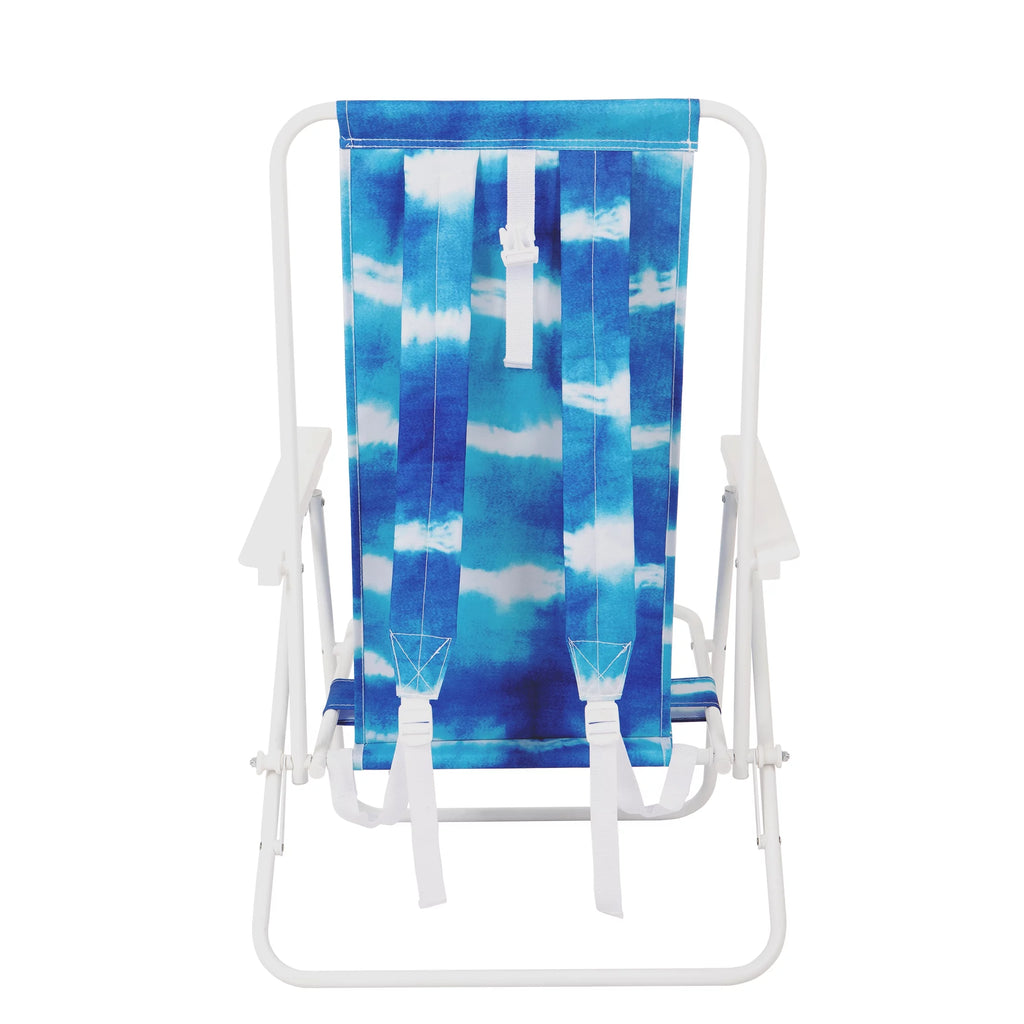 Blue High Back Reclining Backpack Beach Chair L54056