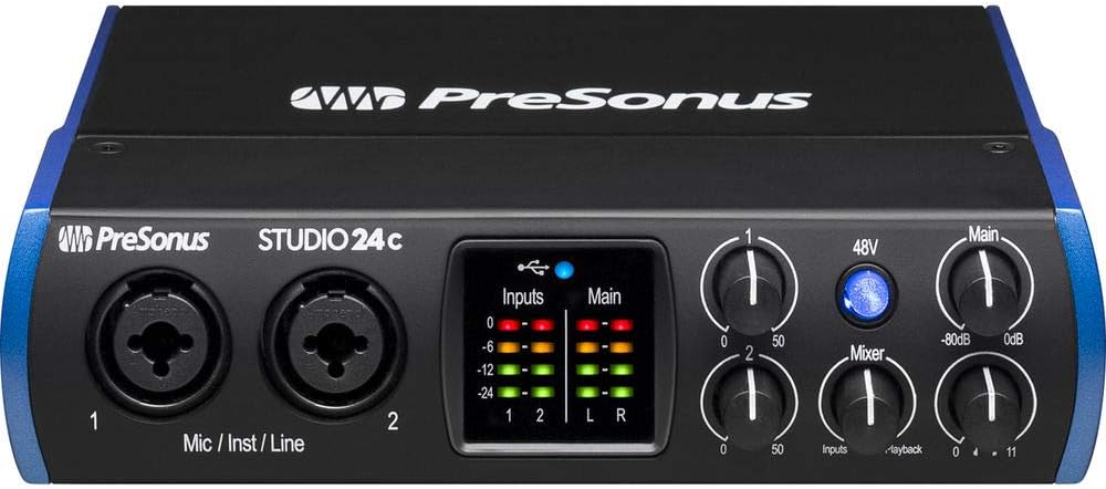 USB Type-C Audio/MIDI Interface with Pop Filter, Boom Arm Stand & XLR Cable T540688