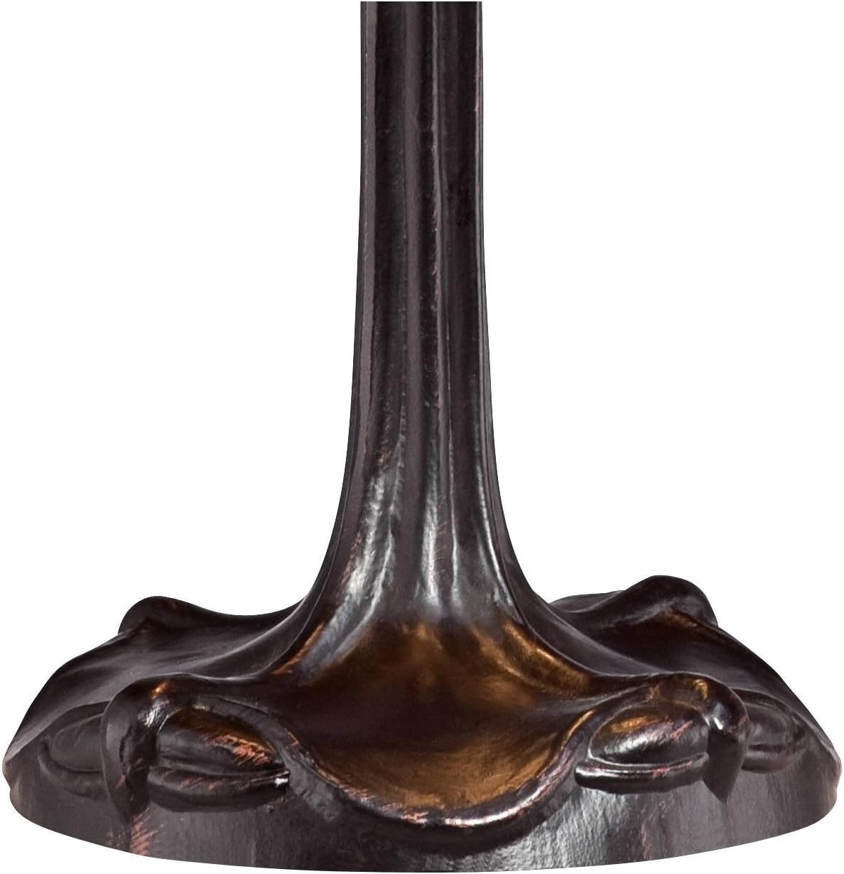 Bronze Tropical Birds Clear Multicolored Antique Stained Glass Table Lamp S84441
