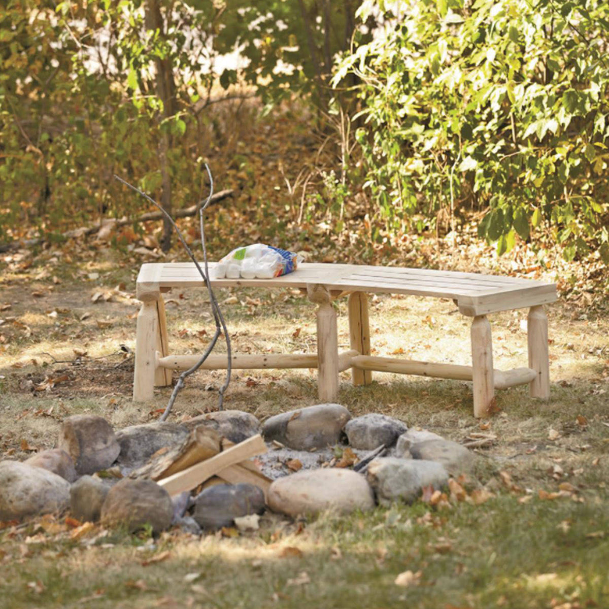 Log Fire Pit Bench U884