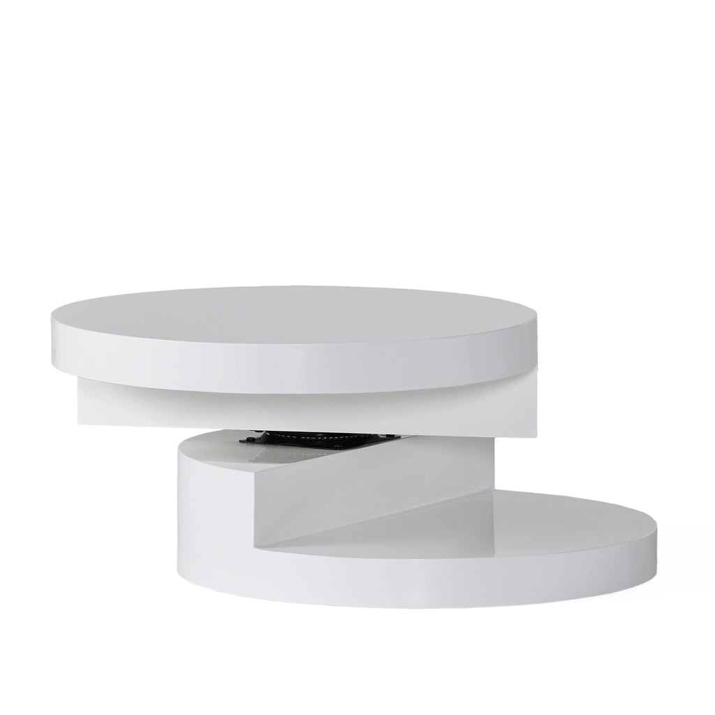 Glossy White Rotating Coffee Table A907