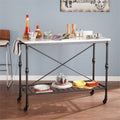Faux Marble Kitchen Island in Matte Black C9981